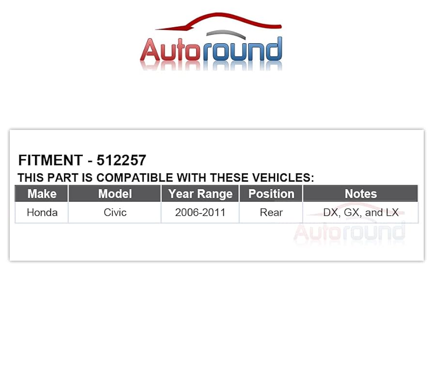 Amazon.com: Autoround 512257 Rear Wheel Bearing Hub Assembly